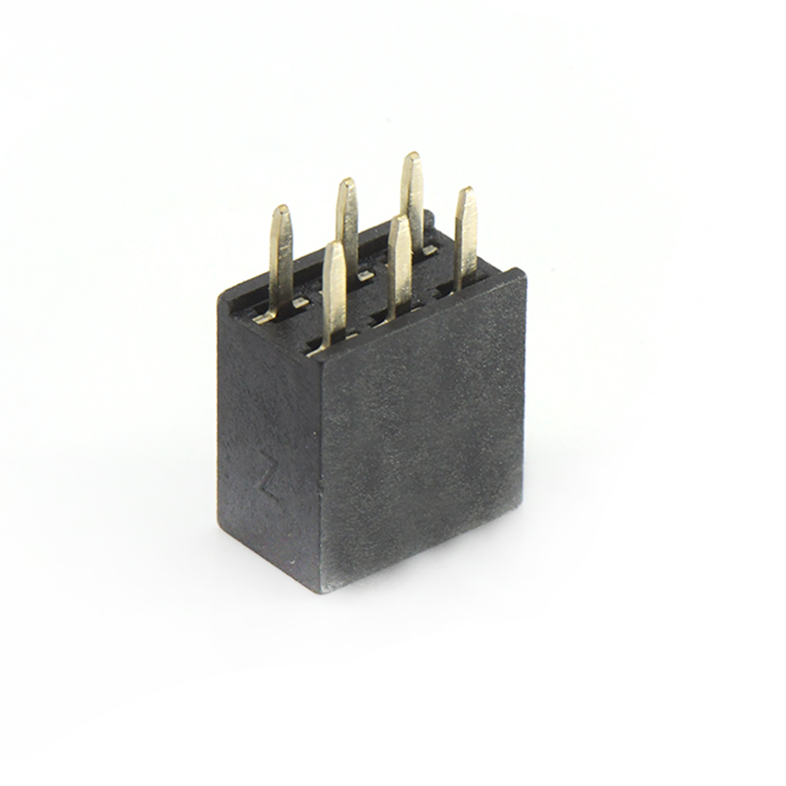 Pitch 2.54mm 180° 双排 DIP Y型排母 H8.5W5.0 PC:3.1 2X03Pin 黑色 镀全金G/F